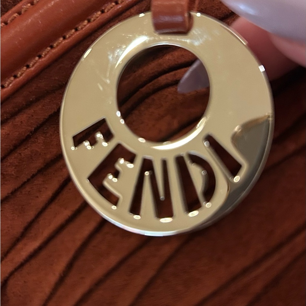 Fendi Brown and Orange Ruched Shoulder Bag - Picture 5 of 13